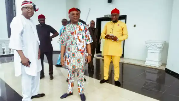 See How Orji Kalu And His Team Dressed To Receive President Buhari In Aba (Pics)